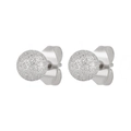 Boucles d'oreilles boules pour femmes avec une finition en métal sablé scintillant - Style Givré (ED0054) / Acier