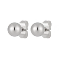 Boucles d'oreilles boules minimalistes en argent poli pour femmes avec fermoir papillon - Style Poli (ED0055) / Acier