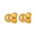 Boucles d'oreilles boules dorées minimalistes avec une finition miroir polie - Style Poli (ED0055) / Or