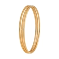 Three-piece set of thin gold titanium steel bangles with polished and frosted finishes - 60mm / Gold