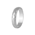 Bague minimaliste en acier titane argenté avec un design géométrique à facettes losanges - US 5 / Acier