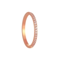 Bague minimaliste en or rose avec un demi-cercle serti de pierres claires brillantes - US 5 / Couleur Or Rose