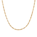 Minimalistische vergulde titanium stalen ketting met sprankelende S-vormige schakels - Goud Stijl