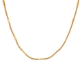 Collier chaîne serpent plaqué or 18 carats avec accents métalliques torsadés pour femme - Chaîne Serpent Plate Ronde (LL0038) / 40+5cm / Or