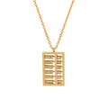 Collier avec pendentif boulier doré poli et perles mobiles sur une chaîne fine - Or