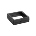 Vierkante zwarte PE-folie zwevende displaybox voor sieraden met druksluiting - 7x7cm / Zwart