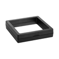 Zwarte 3D-zwevende displayhouder met PE-folie voor sieraden en munten, vierkant - 9x9cm / Zwart