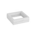 Marco flotante cuadrado blanco para joyería con película de PE y botón de apertura - 7x7cm / Blanco