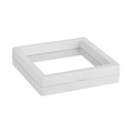 Marco de exhibición flotante 3D blanco con película de PE para joyas y monedas valiosas - 9x9cm / Blanco