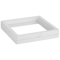 Caja de exhibición 3D flotante blanca con película PE transparente y botón de presión - 11x11cm / Blanco