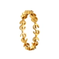 Bague dorée minimaliste avec design évidé de signe dollar en acier inoxydable poli - US 5 / Or