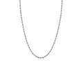 Collier chaîne de corde en acier au titane argenté poli avec un style minimaliste torsadé - Modèle ultra-fin / Argent