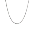 Collier chaîne de corde torsadée en acier titane argenté poli au style minimaliste chic - Type standard / Argent