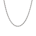 Silberne gedrehte Kordelkette aus hochwertigem und poliertem Edelstahl für Damen - Mitteldick / Silber
