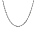 Elegante Halskette mit silberner Kordelkette aus poliertem Edelstahl für Damen - Verdickt / Silber