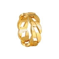 Bague chaîne à maillons cubains en or 18 carats poli pour hommes et femmes, style épuré - US 6 / Or Large