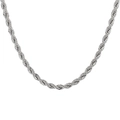 Poliertes silbernes Seilkettendesign mit strukturierter Spiraldrehung aus Titanstahl - Extra Dicker Stil / Silber
