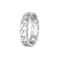 Bague chaîne gourmette en argent poli au design minimaliste creux en acier inoxydable - US 6 / Couleur Argent Étroit