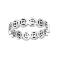 Bague en acier inoxydable argenté poli avec design ajouré de pièces chinoises anciennes - US 5 / Argent
