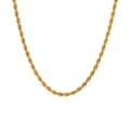 Klassische goldene gedrehte Kordelkette aus Edelstahl für Damen, poliert - Mitteldick / Gold