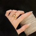 Detail of traditional Chinese opera phoenix crown ring with tassels on hand - Adjustable Open / Peking Opera Crown Tassel Style (JZ5184)