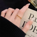 Vintage gold open ring with red enamel stones in an elegant French palace style - Crown Vine Style (JZ4176) / Open Adjustable
