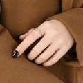 Bague d'éternité minimaliste avec pierres de zircon sur anneau en acier doré inoxydable - US 5 / Argent
