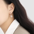 Boucles d'oreilles créoles flocon de neige en acier inoxydable givré au style minimaliste - Acier