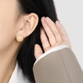 Boucles d'oreilles boules kaki minimalistes et bague torsadée dorée pour femmes - Abricot Acier