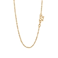 Minimalist gold stainless steel thin chain necklace with elegant twist link texture - Fine Knot Texture (LL0019) / Gold Long Style (50cm)