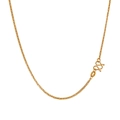 Elegant gold-tone Chopin chain necklace with detailed weave and secure S-clasp finish - Wheat Chain Texture (LL0102) / Gold Short Style (45cm)