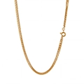 Collier gourmette minimaliste en acier titane plaqué or PVD avec fermoir à ressort - Chaîne Gourmette (LL0152) / 50cm