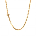 Collier en acier titane plaqué or avec maillons texturés et fermoir à anneau ressort - Chaîne en O Texturée (LL0153) / 50cm