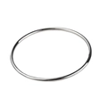 Brazalete circular geométrico minimalista de acero de titanio pulido con baño de oro 24k - 62mm Steel Silver