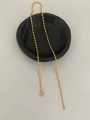 24K gold plated titanium rice bead chain necklace with S-shaped hook and 585 hallmark - Round Rice Bead Chain Style (M-Buckle)