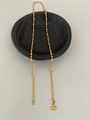 24K gold plated titanium steel bead necklace with M-clasp and olive-shaped links - Intermittent Rice Bead Chain Style (M-Buckle)