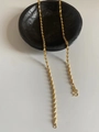 24K gold plated titanium steel twist chain necklace with traditional S-hook clasp - Twist Snake Bone Chain Style (M-Buckle)