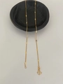 Collier en acier titane plaqué or 24K avec maillons plats et fermoir en S de précision - Style Gourmette Polie (Fermoir M)