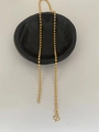 Collier classique en perles d'acier inoxydable plaqué or 24K avec fermoir en S - Style Chaîne à Billes Ronde (Fermoir M)