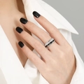 Bague rotative en acier titane pour femme avec chiffres romains et bande de zircons - US 6 / Acier