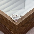 Macro detail of stethoscope ring with pink heart stone and heartbeat line engraving - Medical Stethoscope Heart Style (JZ4707A)