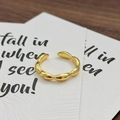 Eleganter vergoldeter offener Ring mit einzigartigem Bohnendesign und Spiegelglanz-Finish - Bohnen-Design-Stil (JZ3972)
