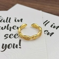 Verstellbarer Ring im Vintage-Stil in Gold mit Weizenkettendesign und Zirkon-Akzenten - Olivenblatt Pavé Stil (JZ4934)