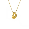 Polished gold bubble letter D pendant necklace with minimalist box chain for women - Letter D (TP-04741-01)