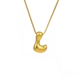 Golden balloon style letter L pendant on a fine box chain necklace for women - Letter L (TP-04749-01)