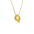 Polished gold bubble letter Q pendant necklace with an elegant box chain for women - Letter Q (TP-04754-01)