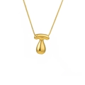 Minimalist 3D bubble letter T pendant necklace with golden box chain for women - Letter T (TP-04757-01)