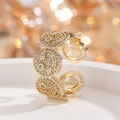 Verstellbarer goldener Smiley-Ring mit funkelnden Zirkonia und Vintage-Hochglanz-Finish - Gold Weißer Zirkon Ring