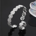 Silbernes Schmuckset mit lachendem Gesicht und Zirkonia inklusive Armreif und Ring - Silver Weiß Zirkonia Set