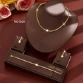 Elegant rhinestone jewelry set with necklace bracelet and earrings in golden finish - HB1260 Set / Gold
